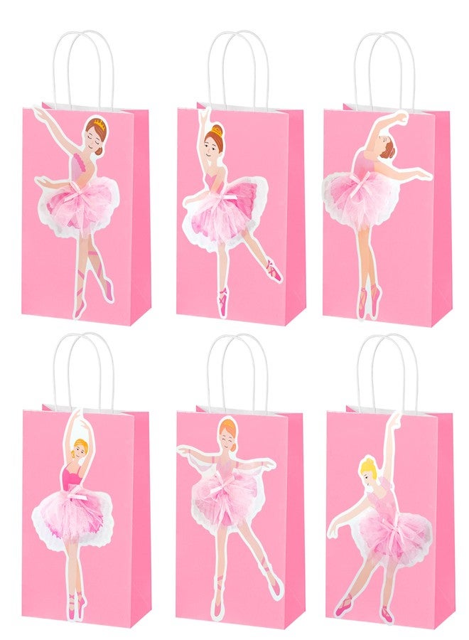 اوموني أكياس هدايا راقصة الباليه من أوموني، 12 قطعة، أكياس هدايا لحفلات أعياد ميلاد راقصة الباليه، أكياس هدايا لحفلات استقبال المولود الجديد بطابع رقص الباليه - Image 1